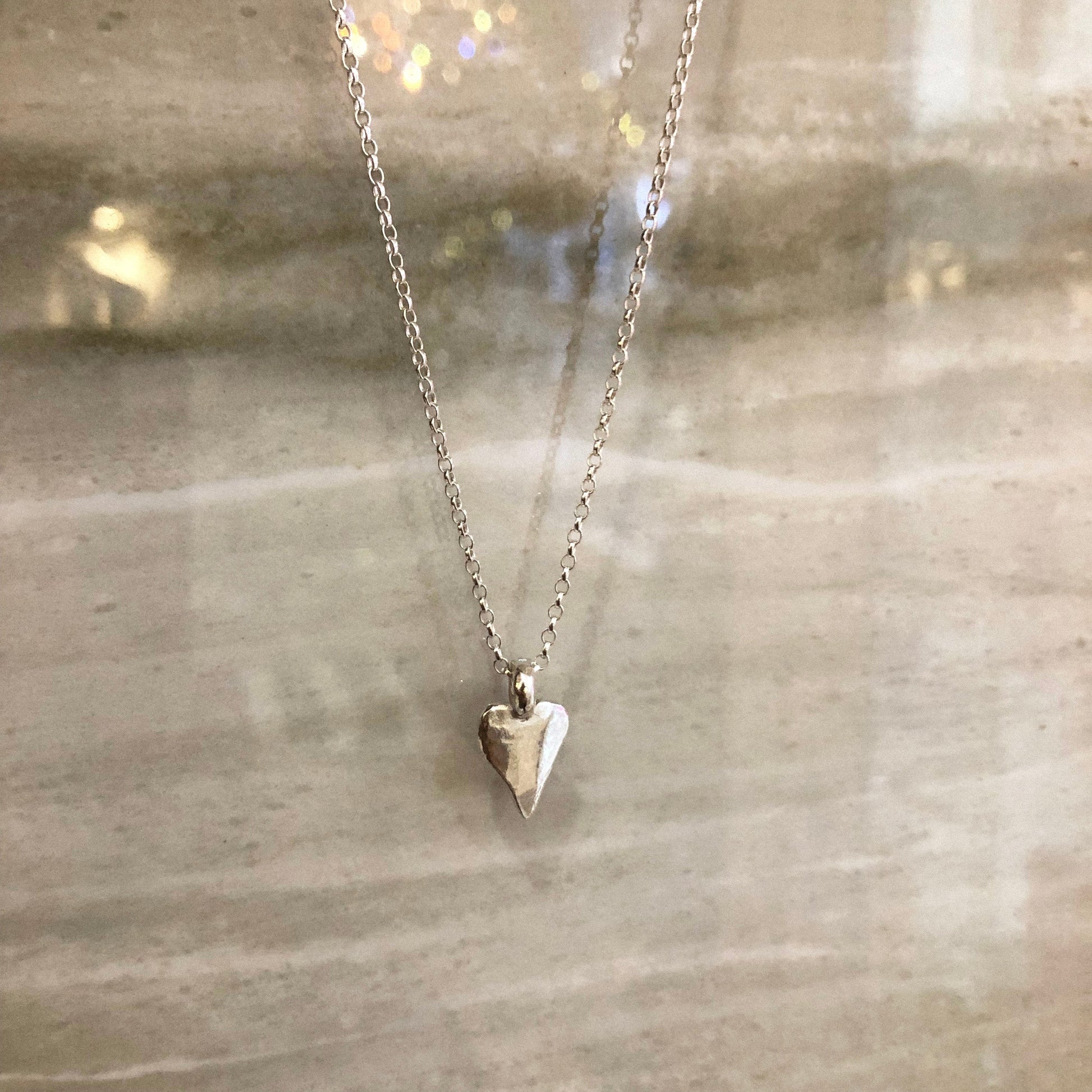 Sterling Silver Heart Necklace and Earring Set