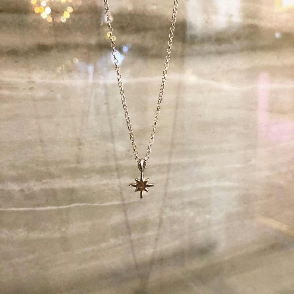 North Star Silver Necklace and Earring Set