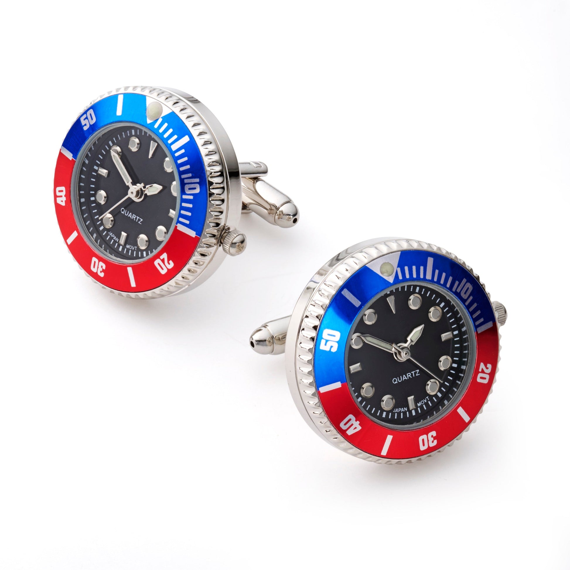 Working Blue and Red Watch Cufflinks