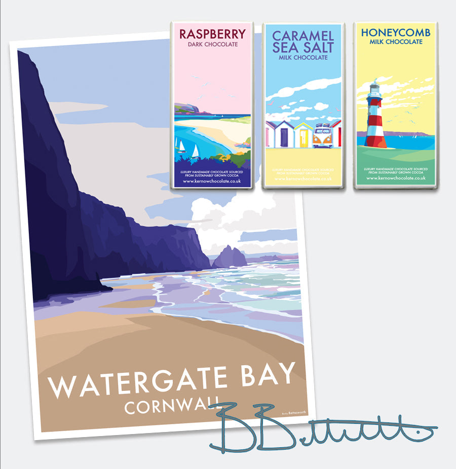 Watergate Bay Vintage Seaside Print
