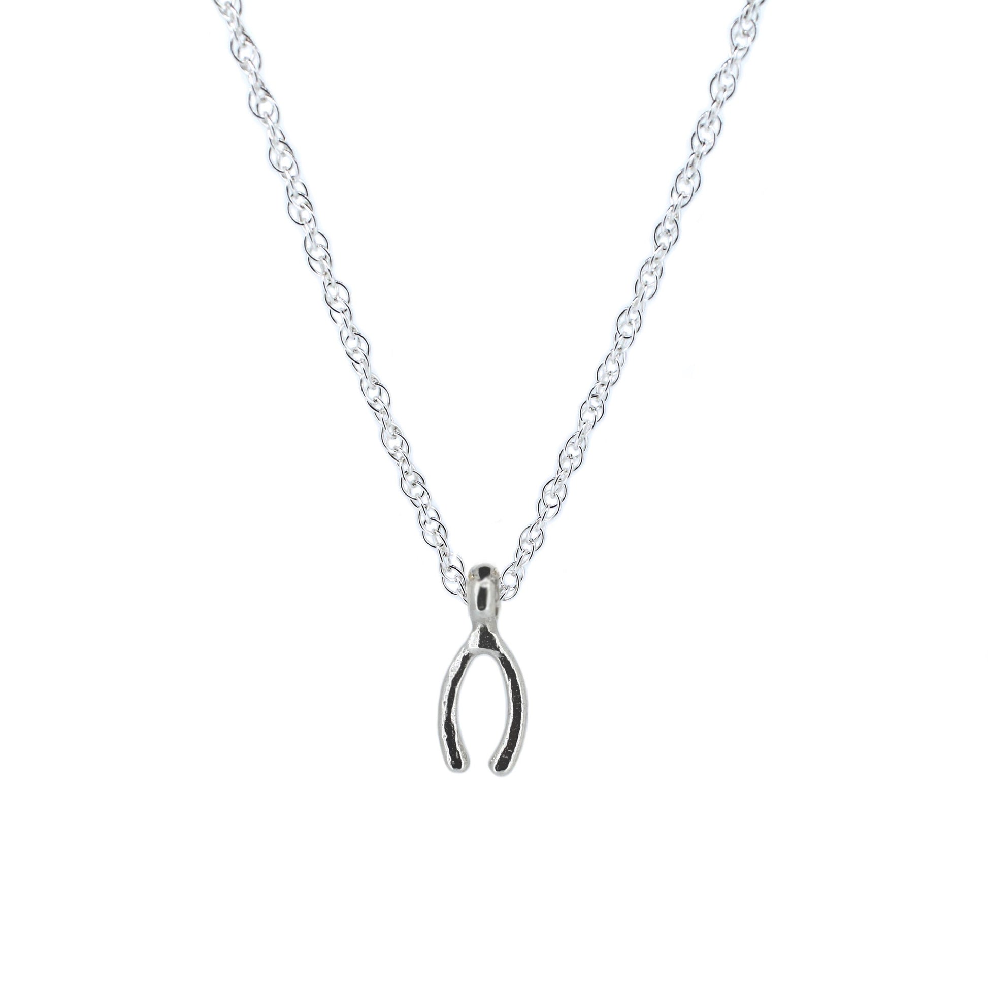 Wishbone Rope Chain Necklace in Sterling Silver