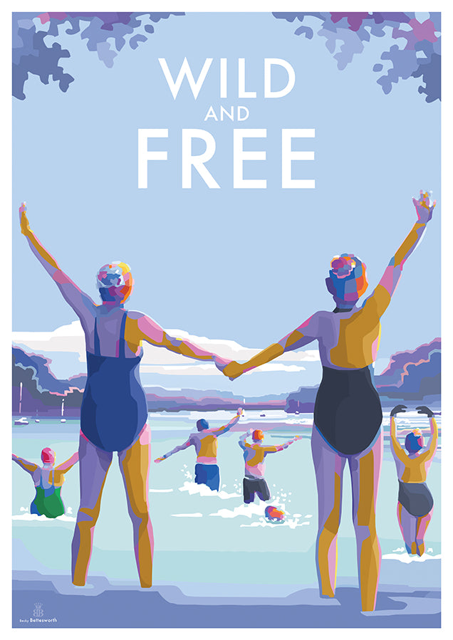 Wild and Free Vintage Seaside Poster