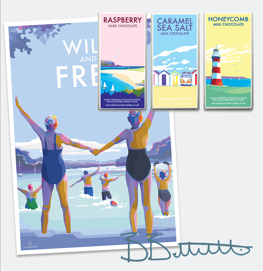 Wild and Free Vintage Seaside Poster