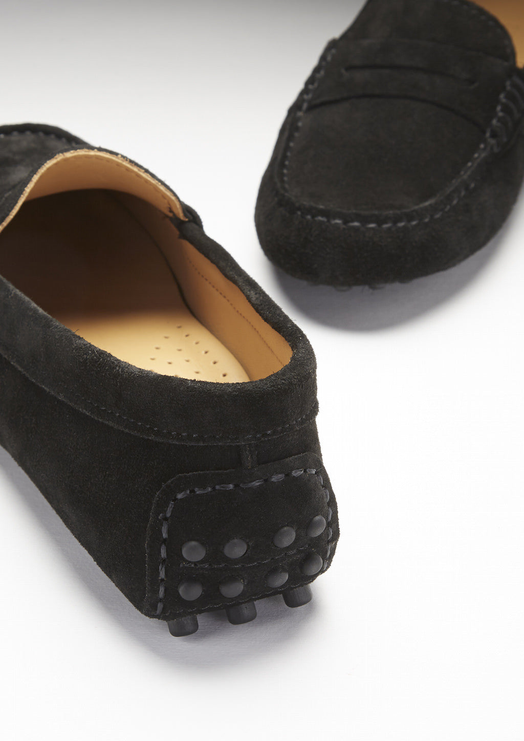 Women's Black Suede Penny Loafers