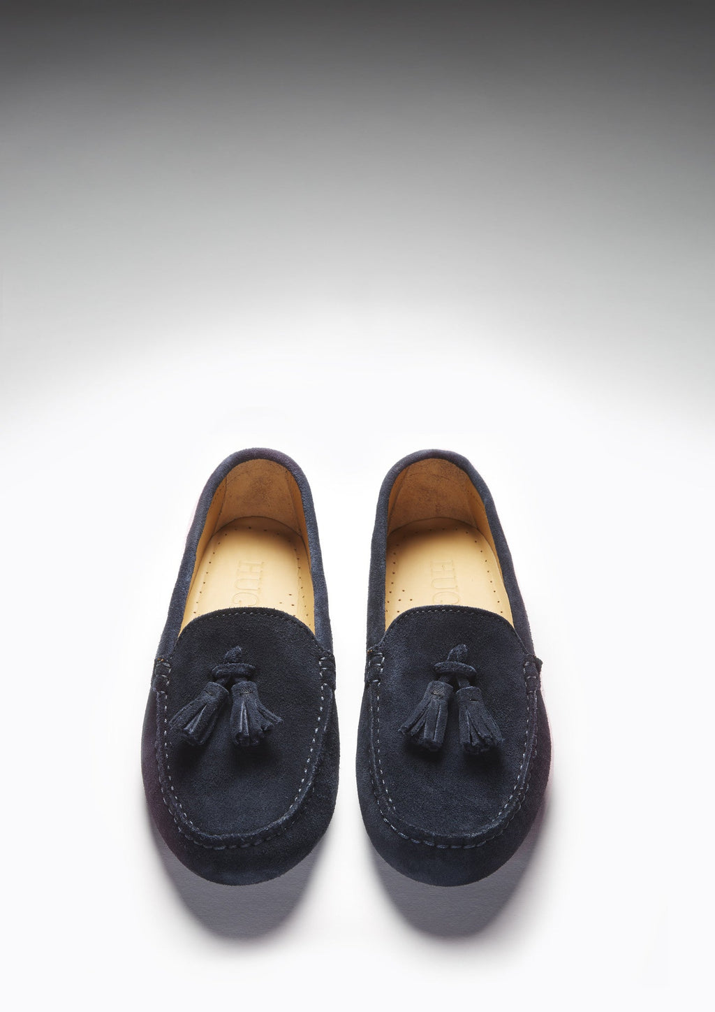 Women's Navy Blue Suede Tasselled Driving Loafers