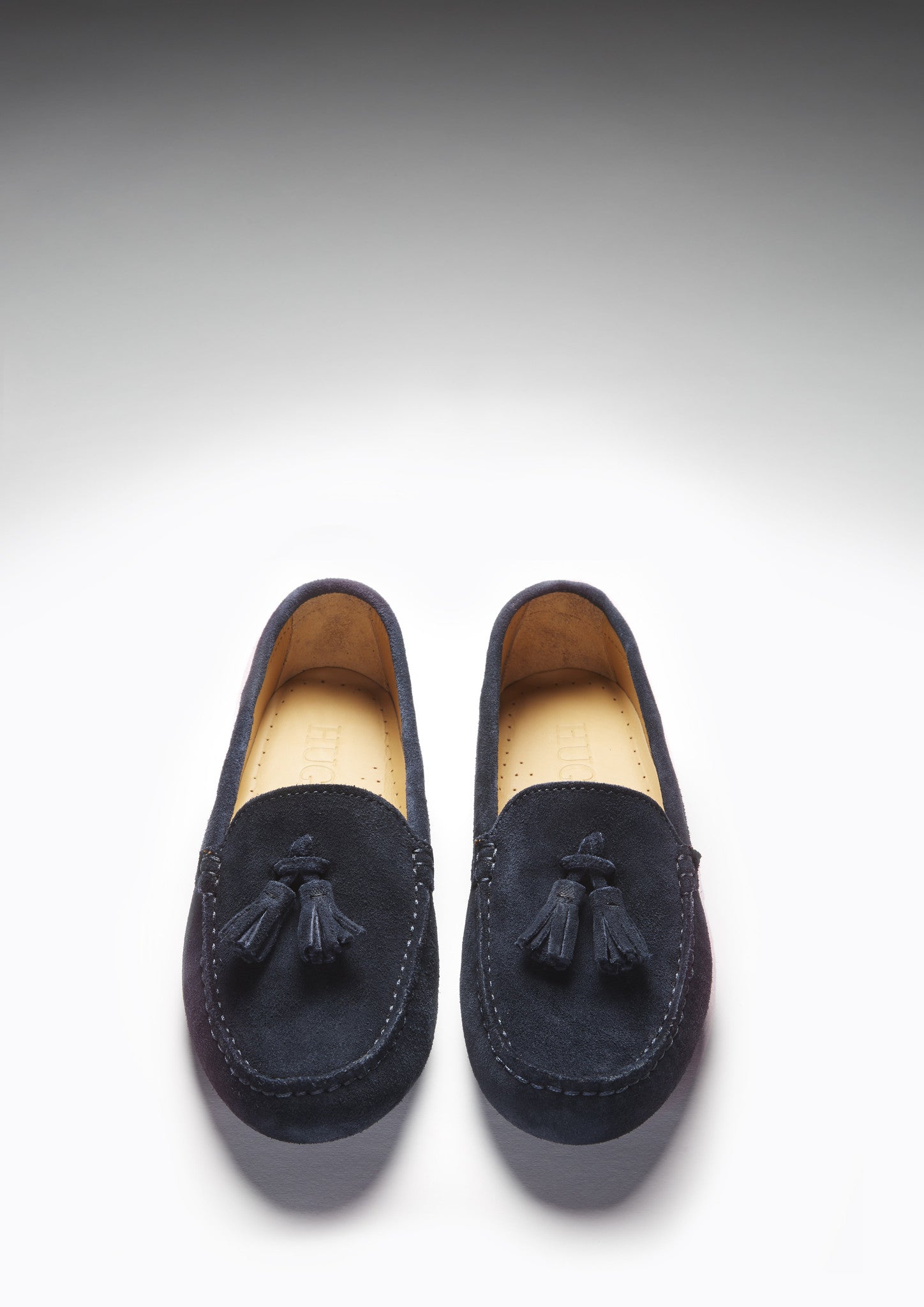 Women's Navy Blue Suede Tasselled Driving Loafers