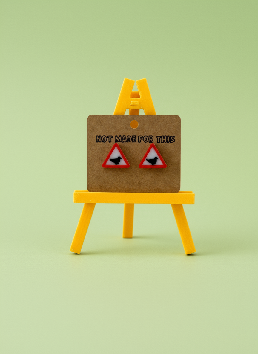 Warning Ducks Stud Earring