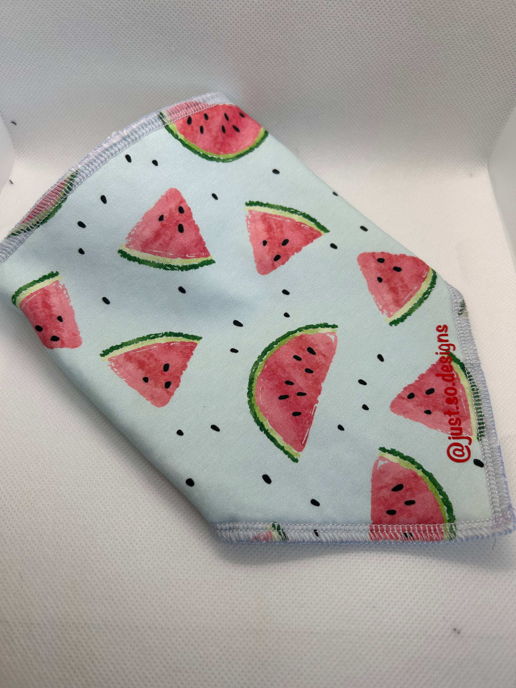 Watermelon Print Cotton Dribble Bib