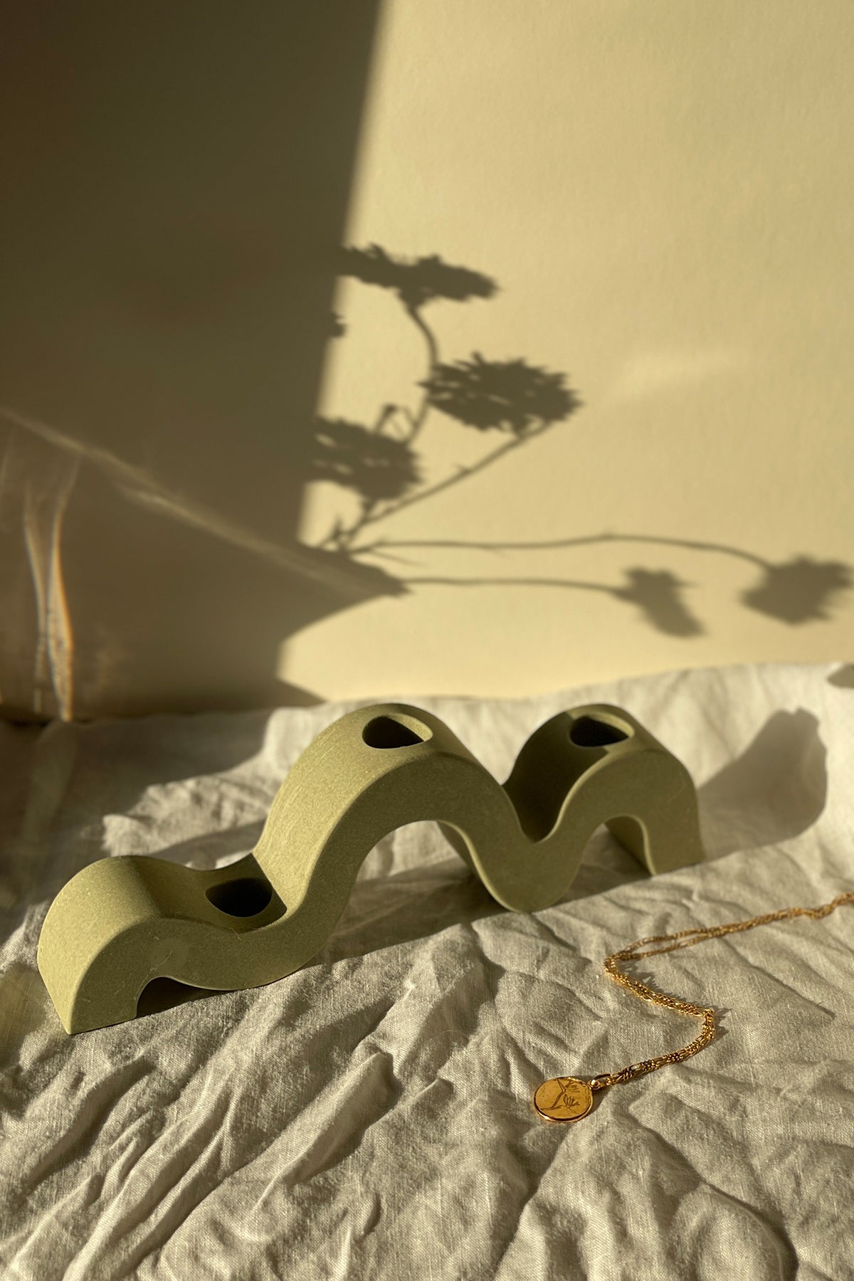 Wavy Concrete Candle Stick Holder