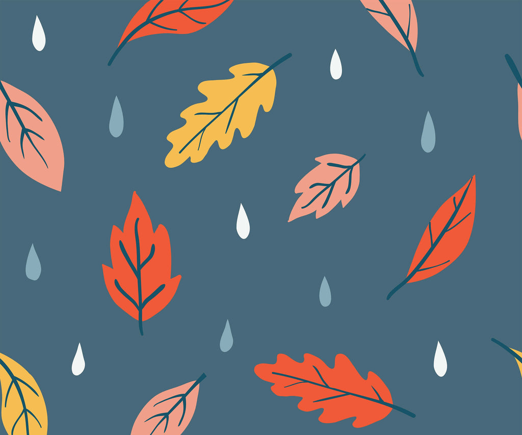 Breeze Illustrated Leaf Pattern Wallpaper for Kids