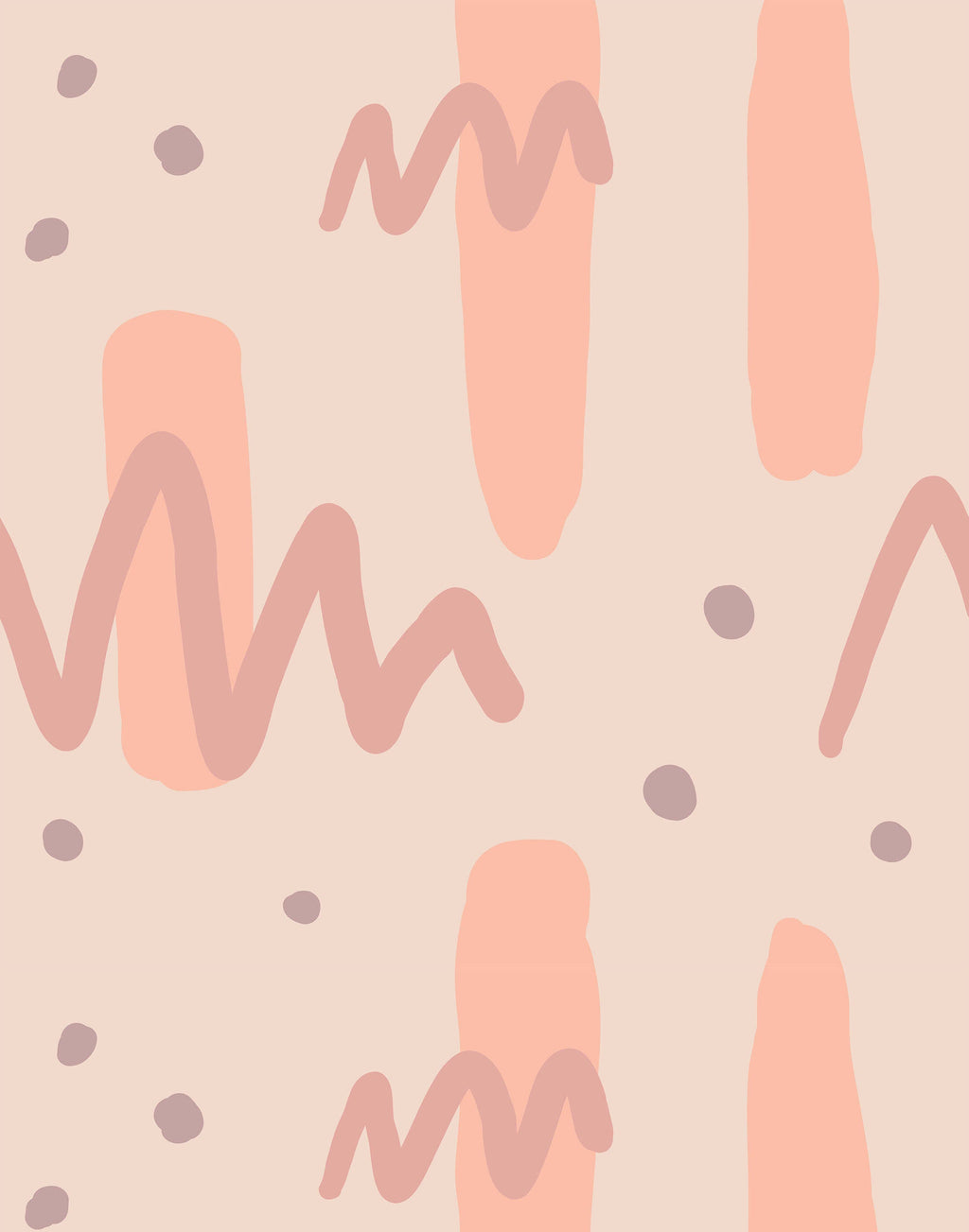 Naive Shapes Pattern Wall Mural for Kids Rooms