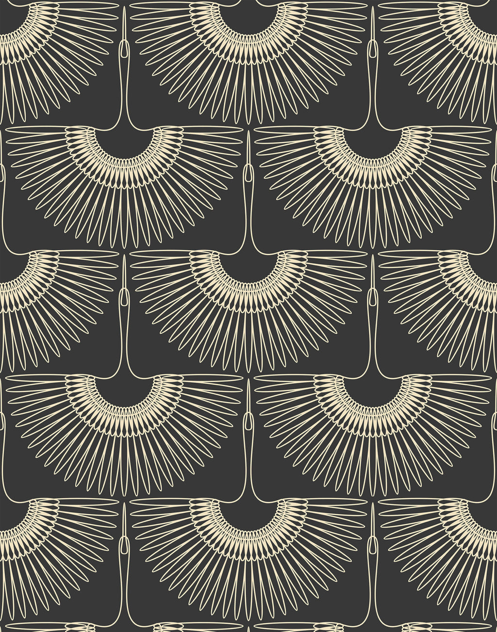 Art Deco Crane Wallpaper