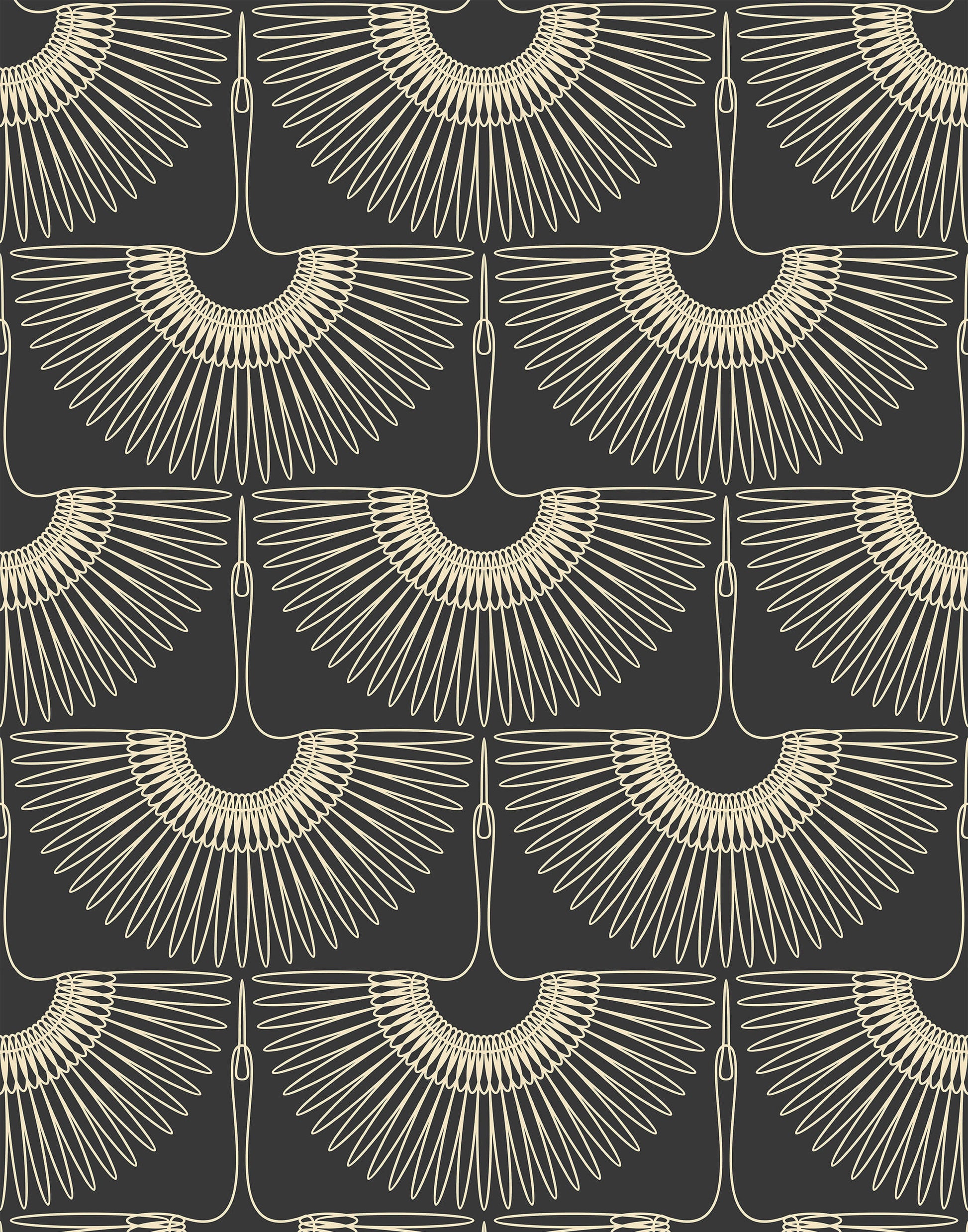 Art Deco Crane Wallpaper