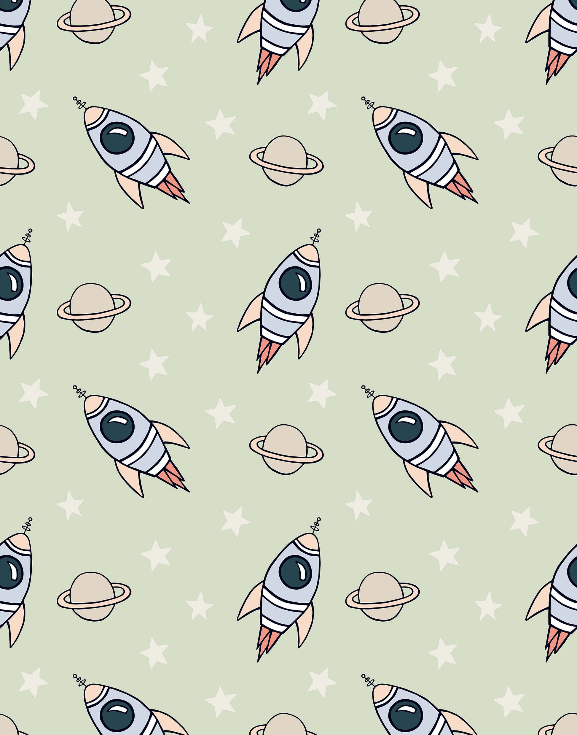 Explorer Space Wallpaper for Kids Bedrooms