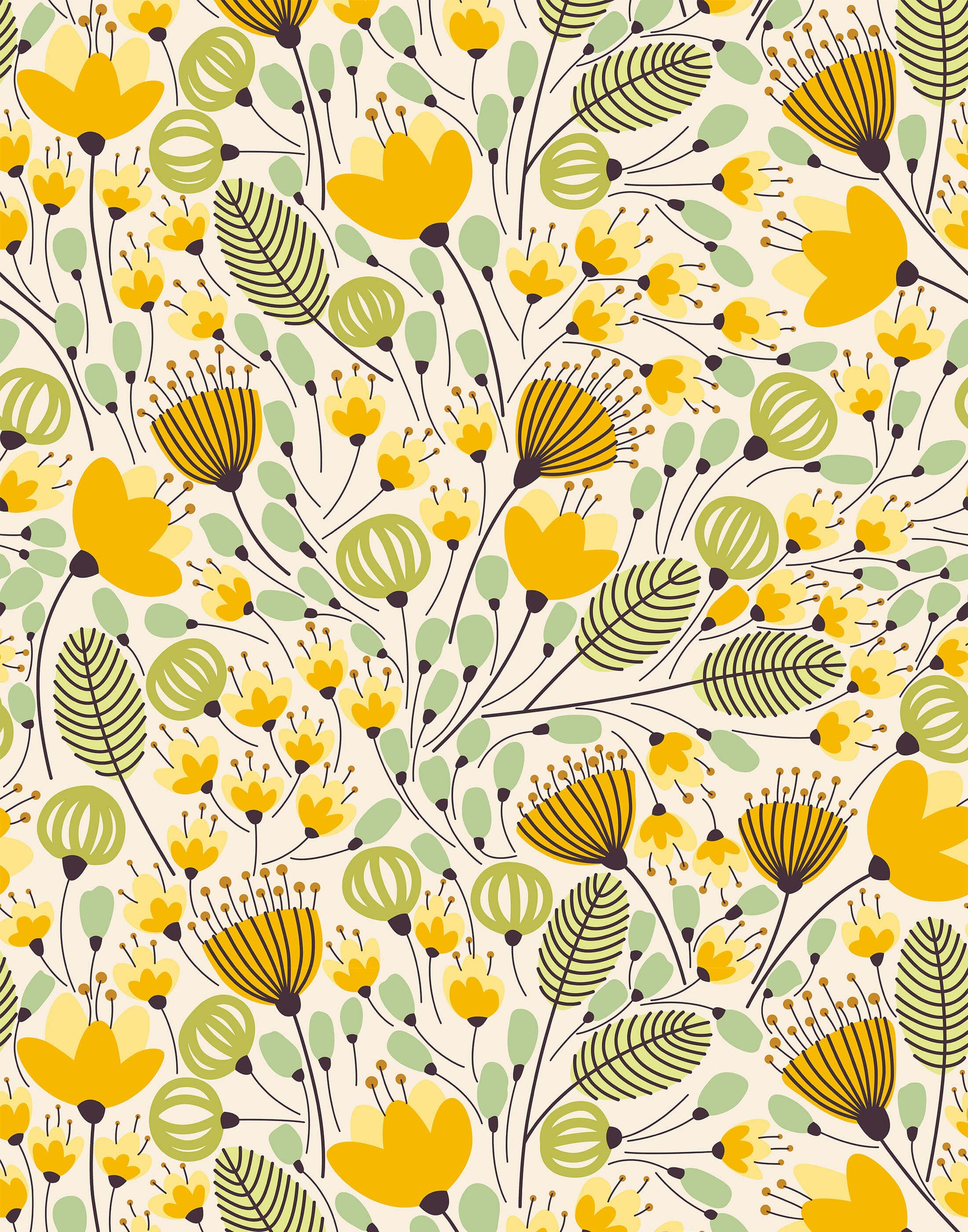 Spencer Retro Floral Wallpaper