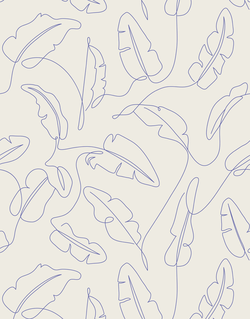 Freya Minimalist Tropical Leaf Wallpaper
