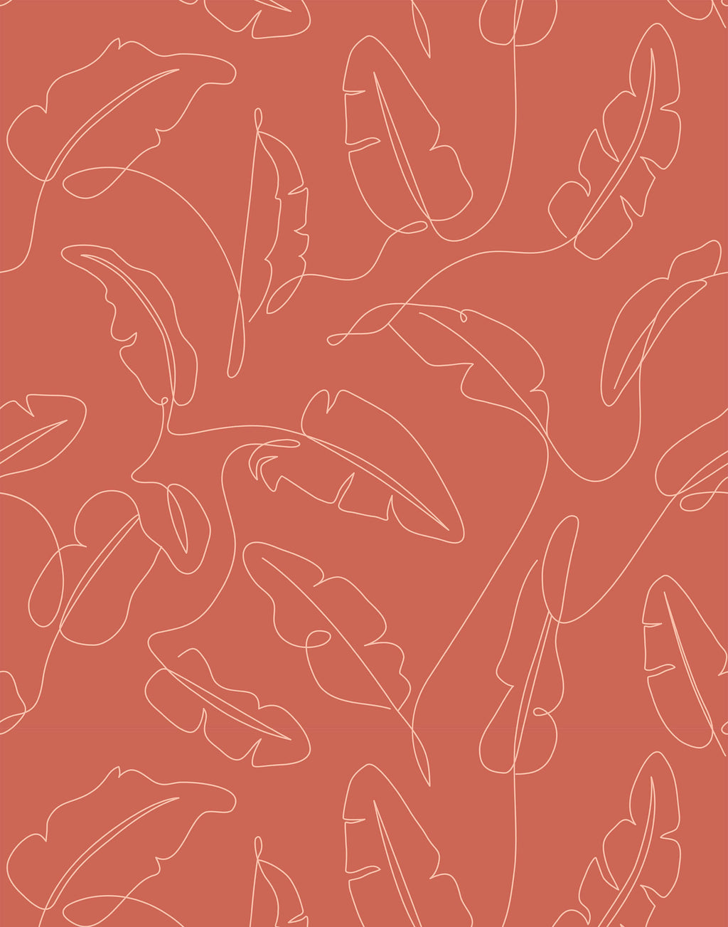 Freya Minimalist Tropical Leaf Wallpaper