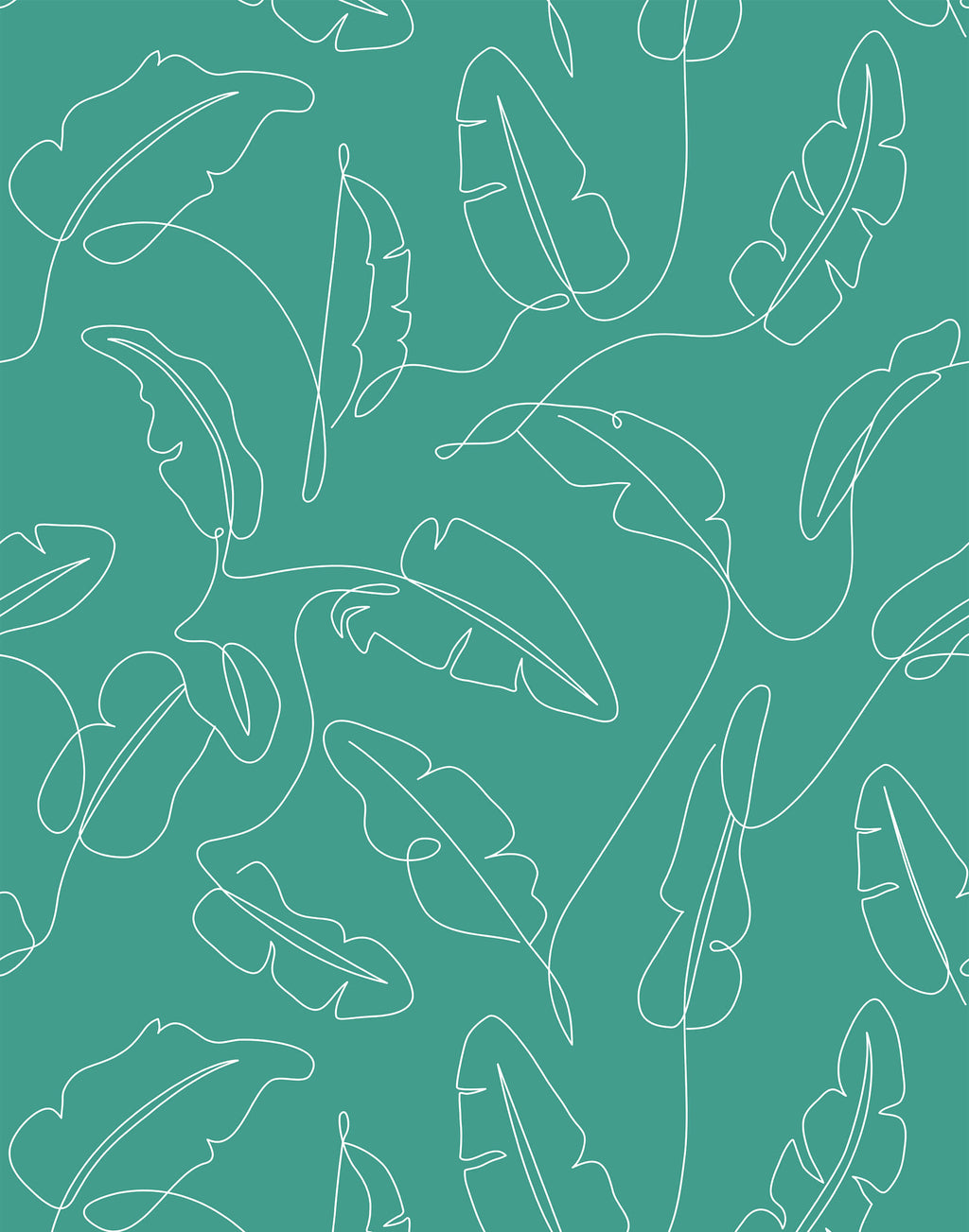 Freya Minimalist Tropical Leaf Wallpaper