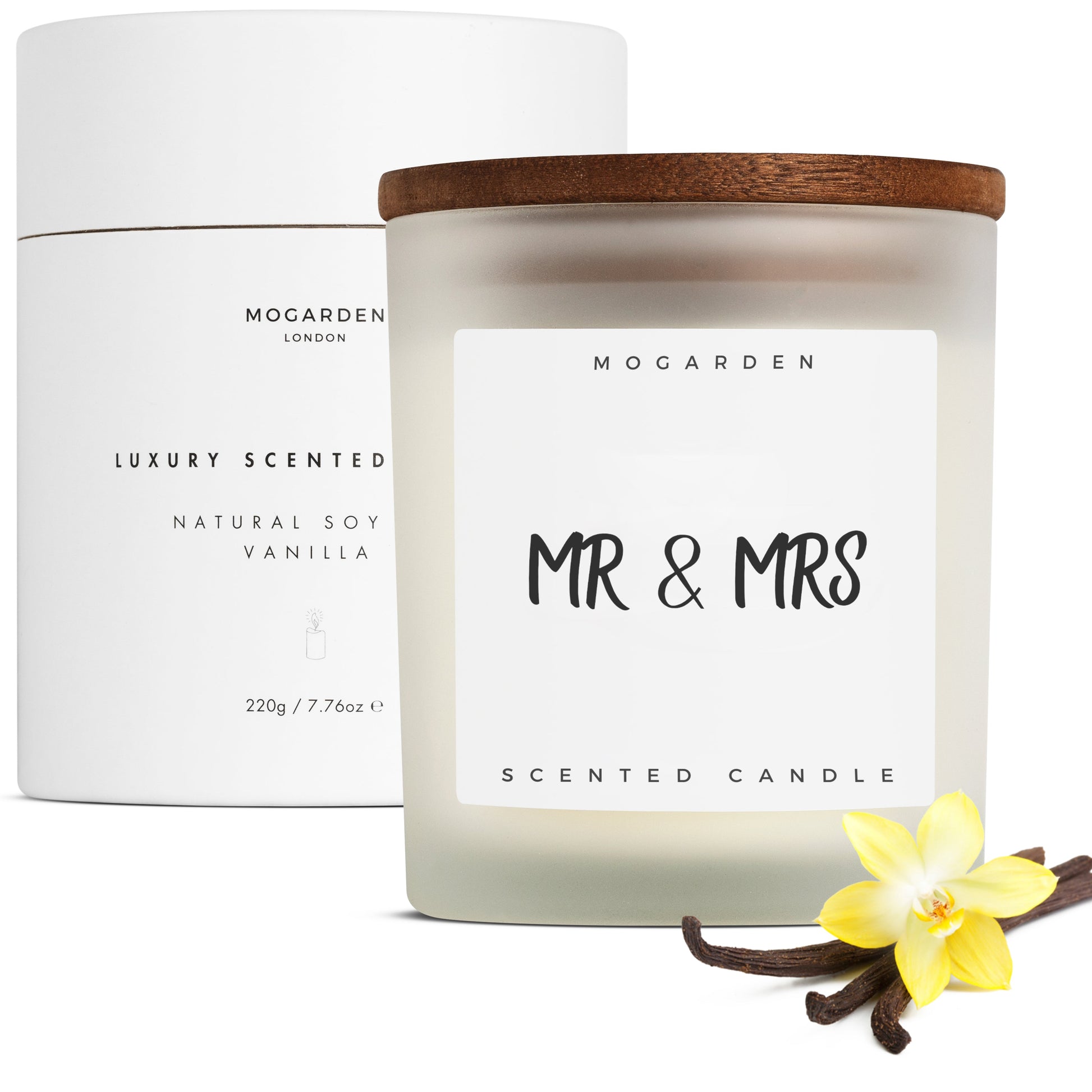 Wedding Candle Gift for Bride and Groom Mr and Mrs Natural Soy Vanilla