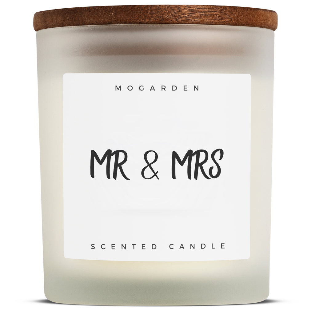 Wedding Candle Gift for Bride and Groom Mr and Mrs Natural Soy Vanilla