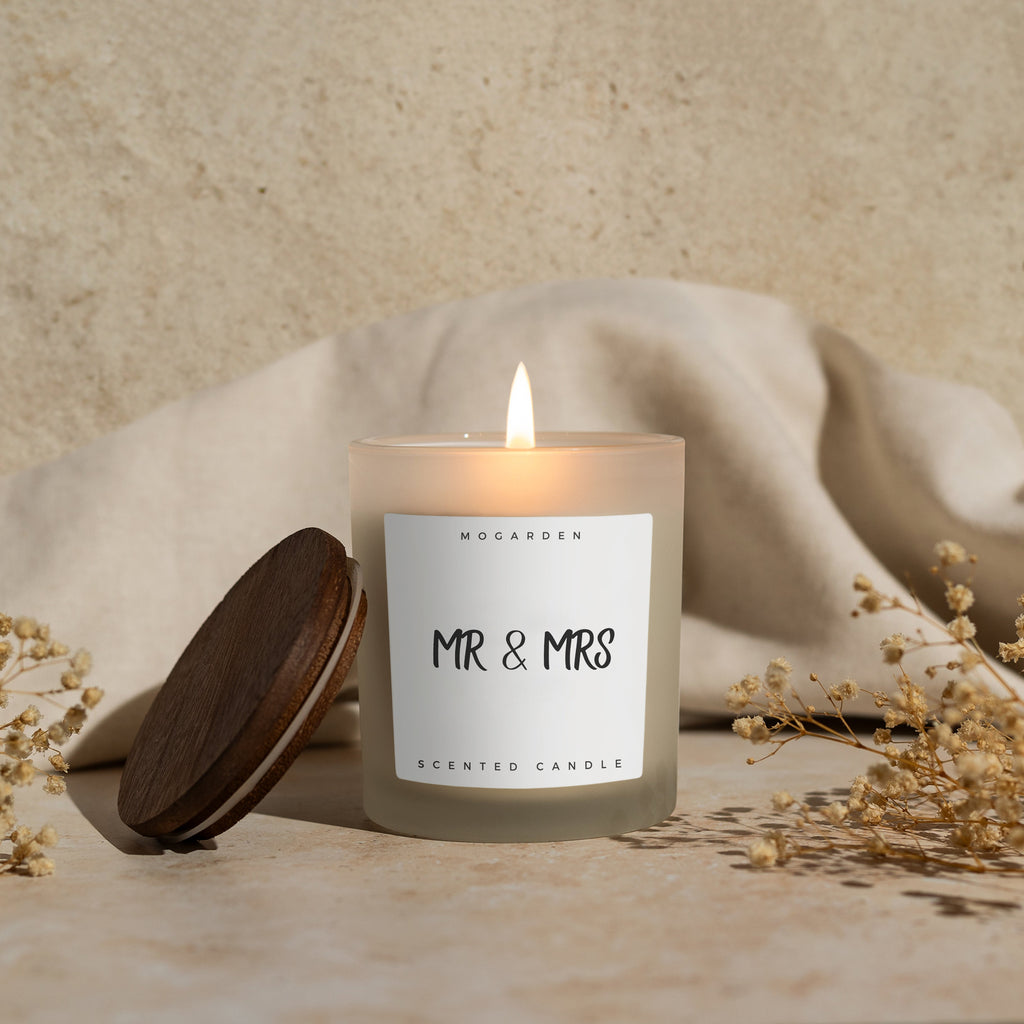 Wedding Candle Gift for Bride and Groom Mr and Mrs Natural Soy Vanilla