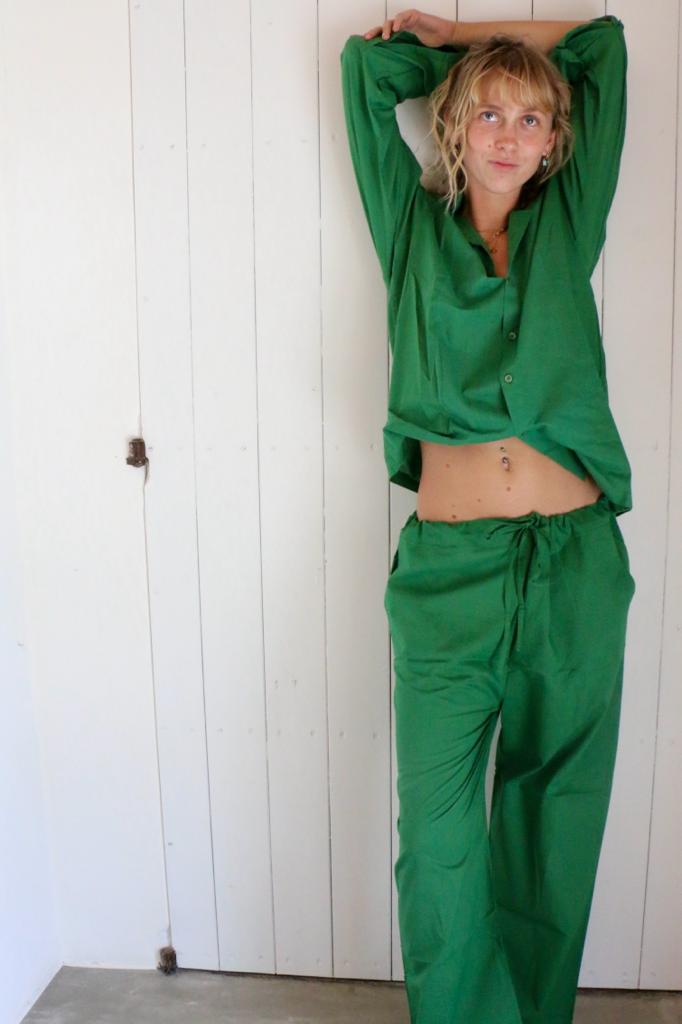 Women Organic Cotton Pyjamas Set Orange, Yellow or Green