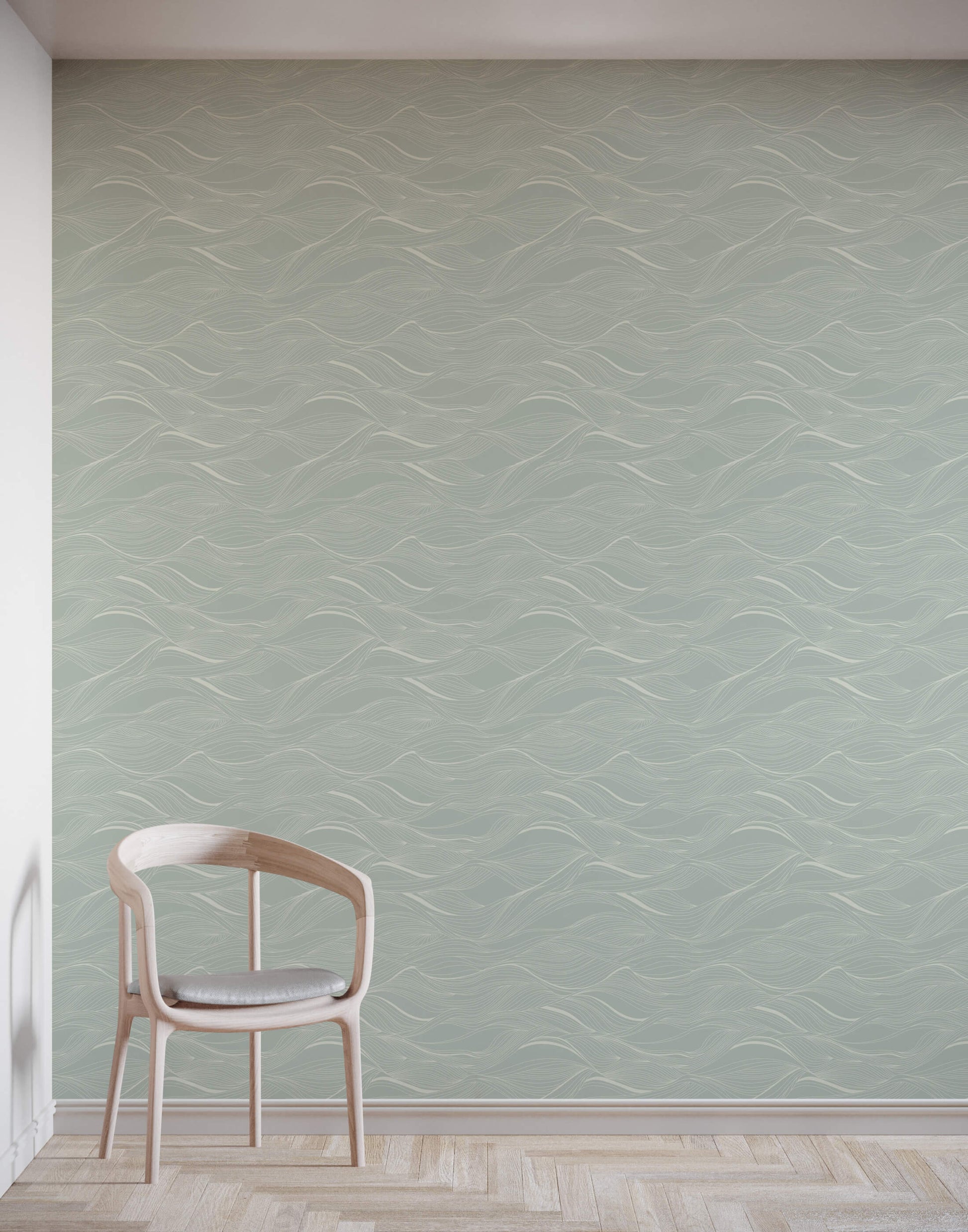 Whisper Abstract Wavy Line Wallpaper