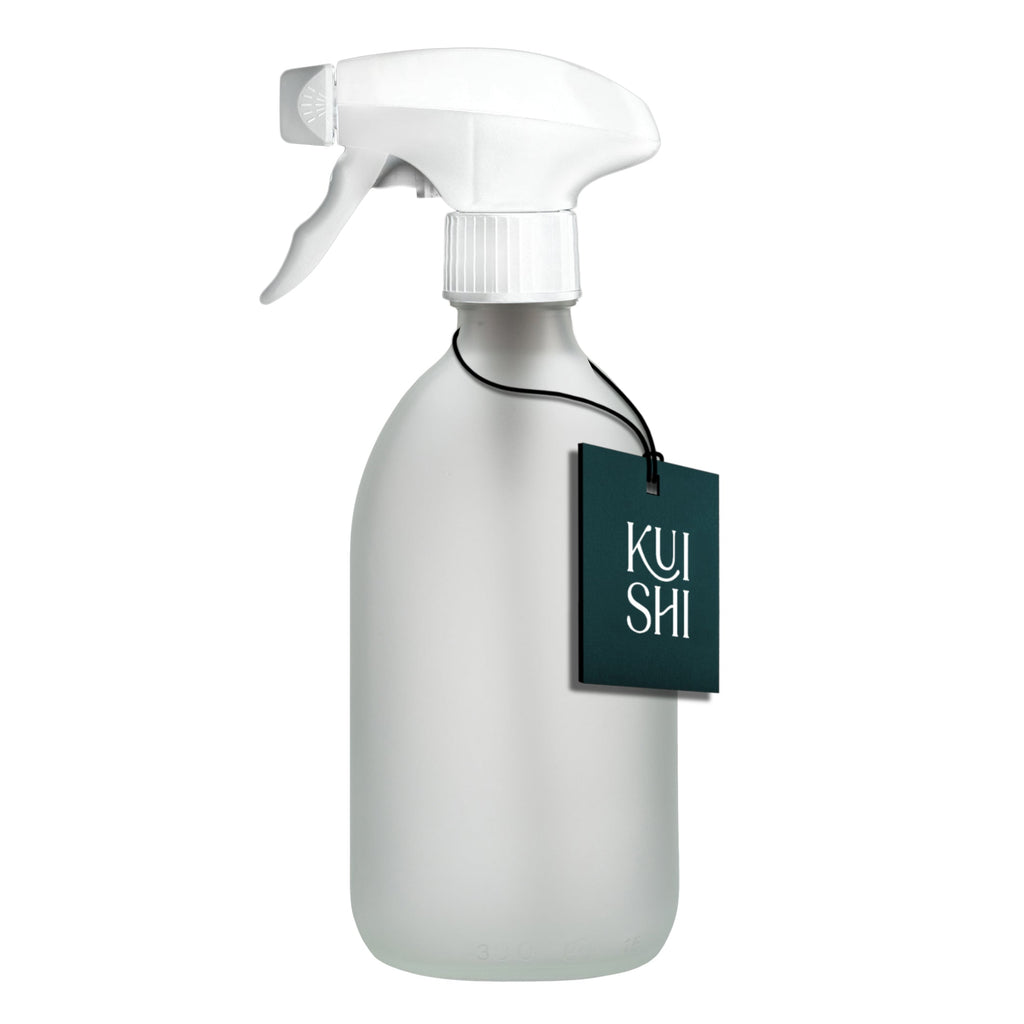 White Glass Spray Bottle