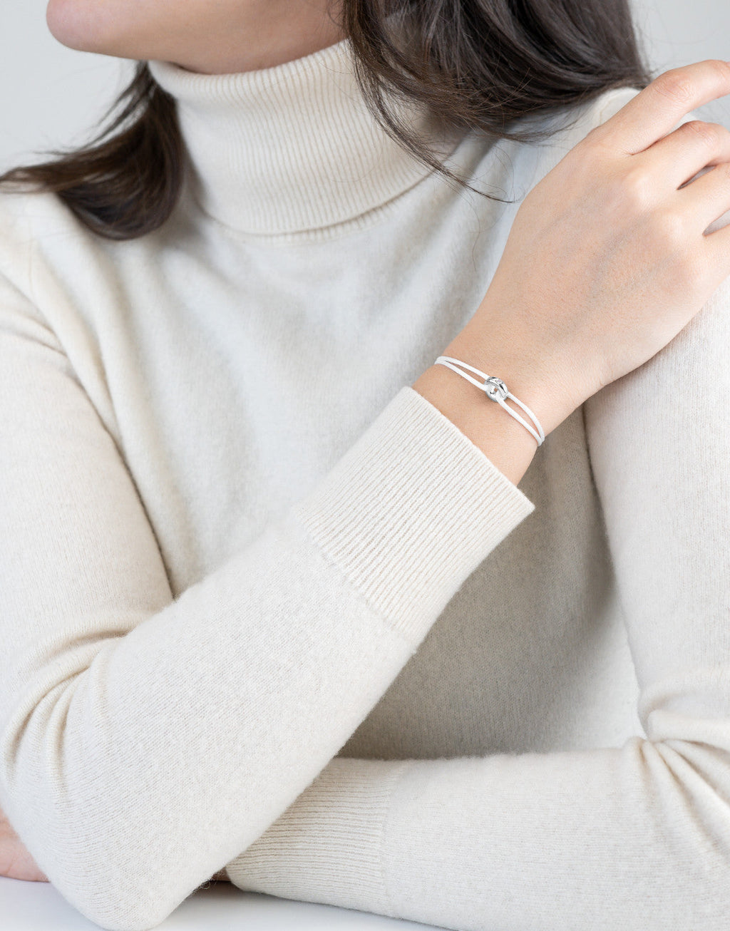 Mini Silver Diamond Cord Bracelet