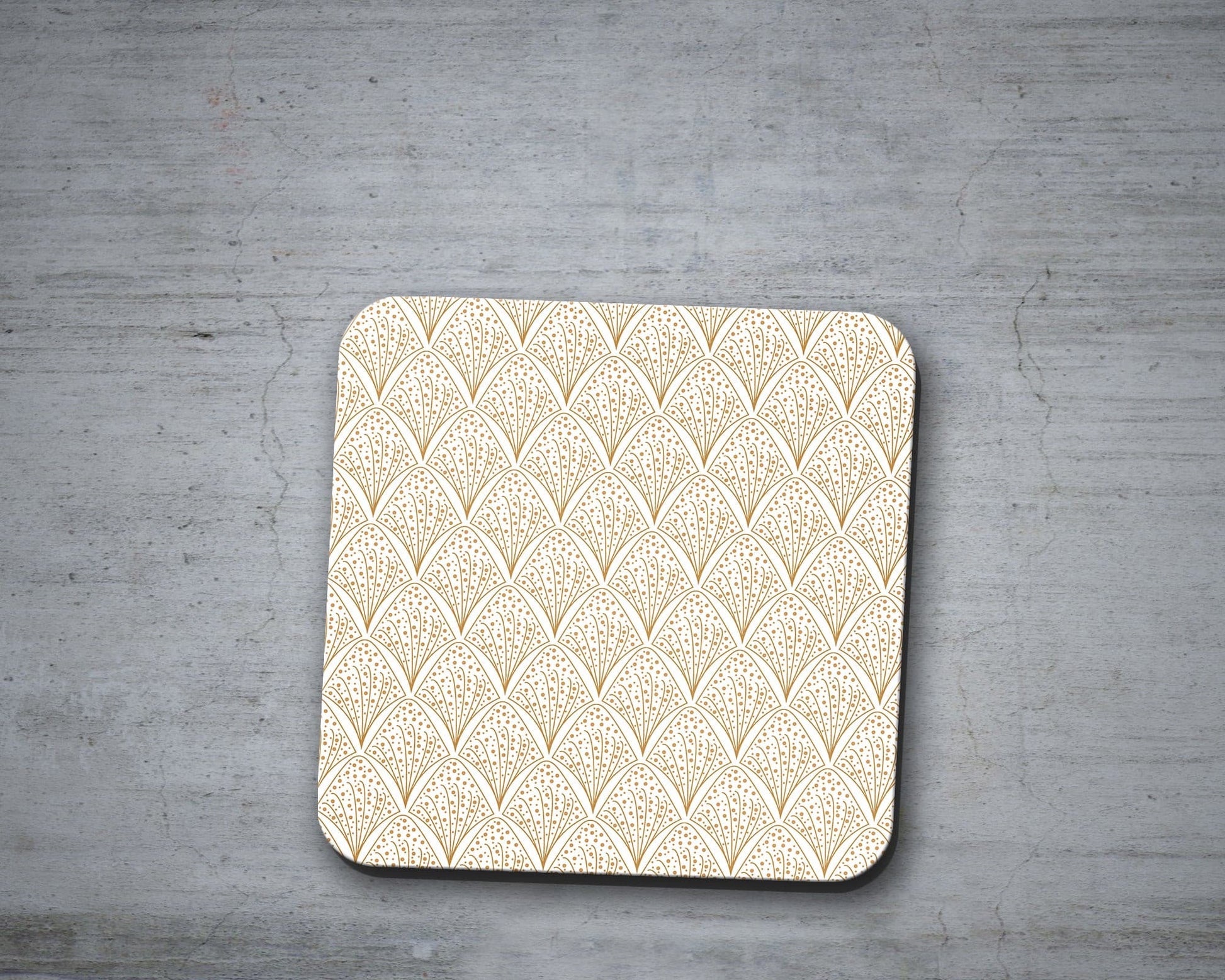 White and Gold Retro Geometric Placemats Set of 4 or 6