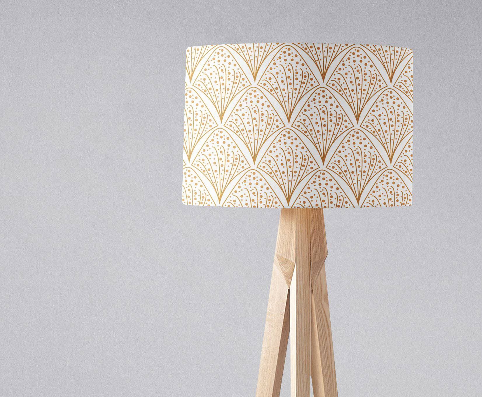 White and Gold Contemporary Lampshade, Ceiling  or Table Lamp Shade