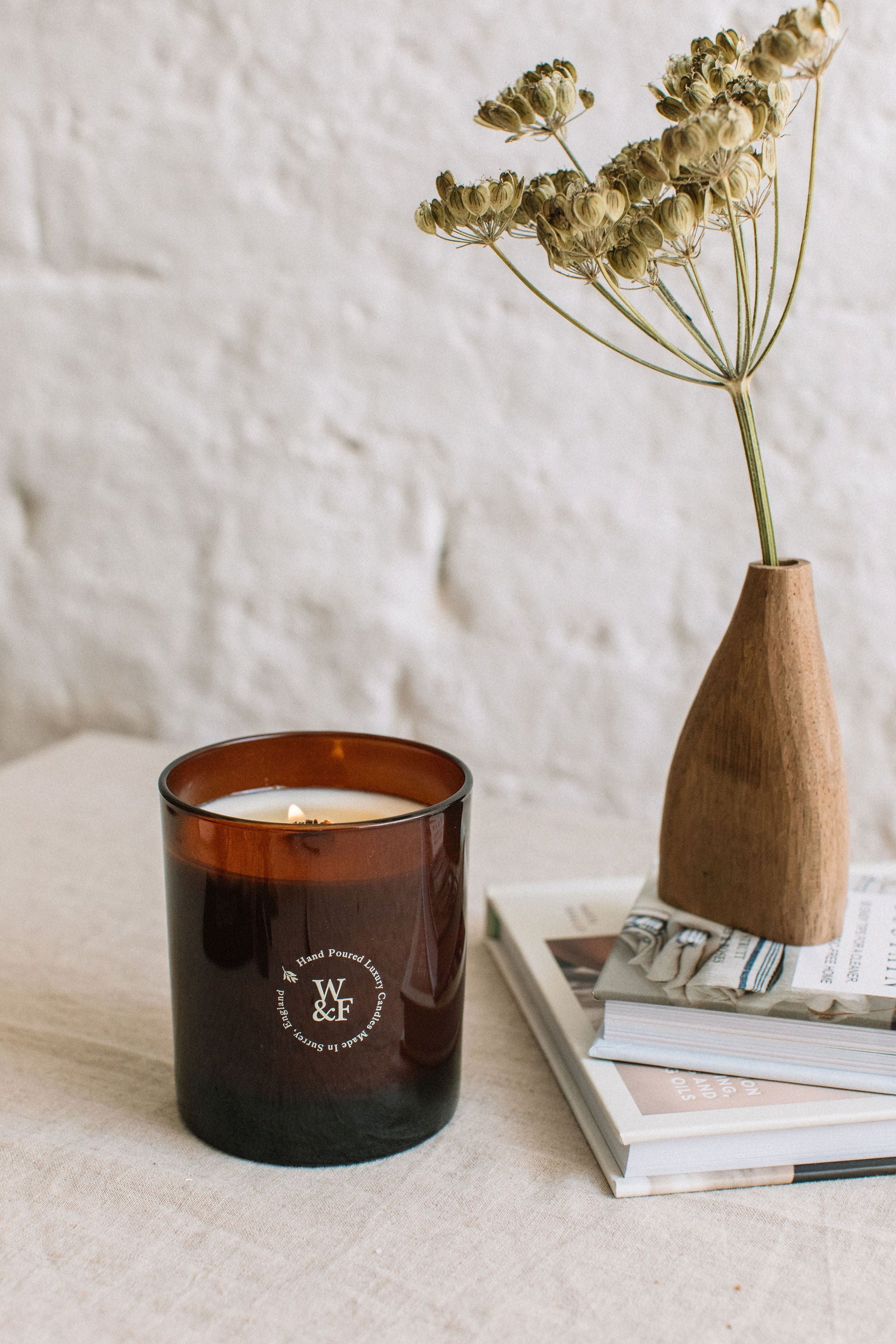 Amber Glass Apothecary Vessel for Candle Refills