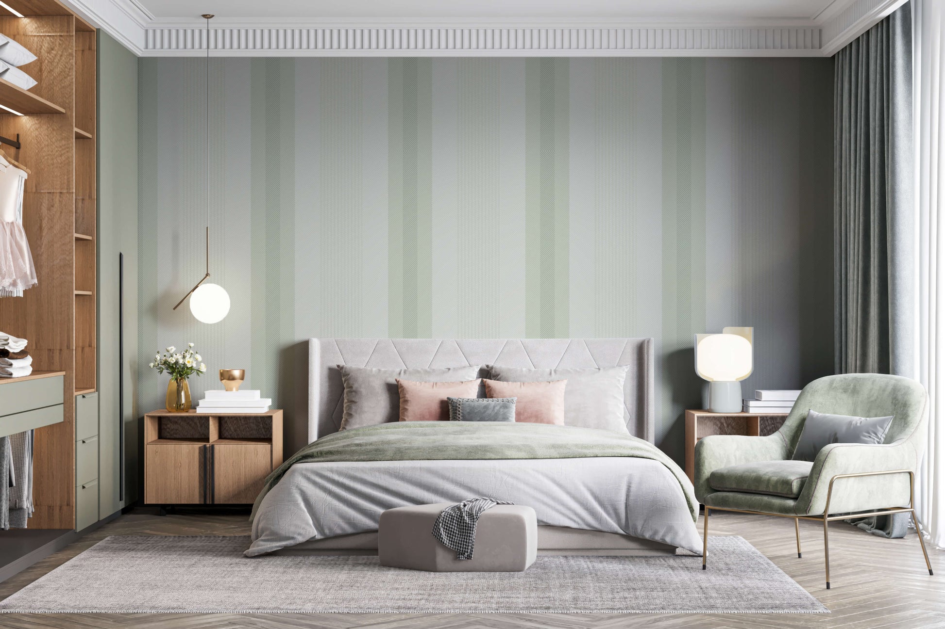 Windsor Striped Wallpaper