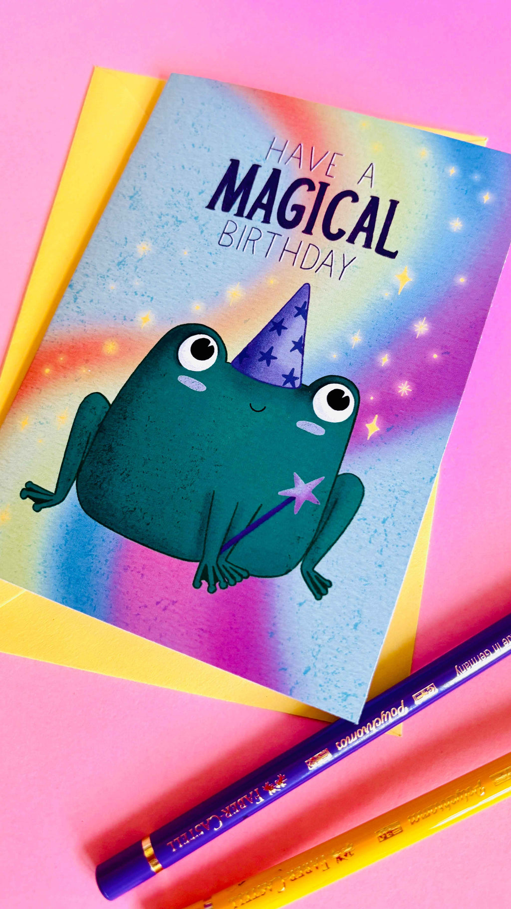 Rainbow Magic Frog Birthday Card Handmade