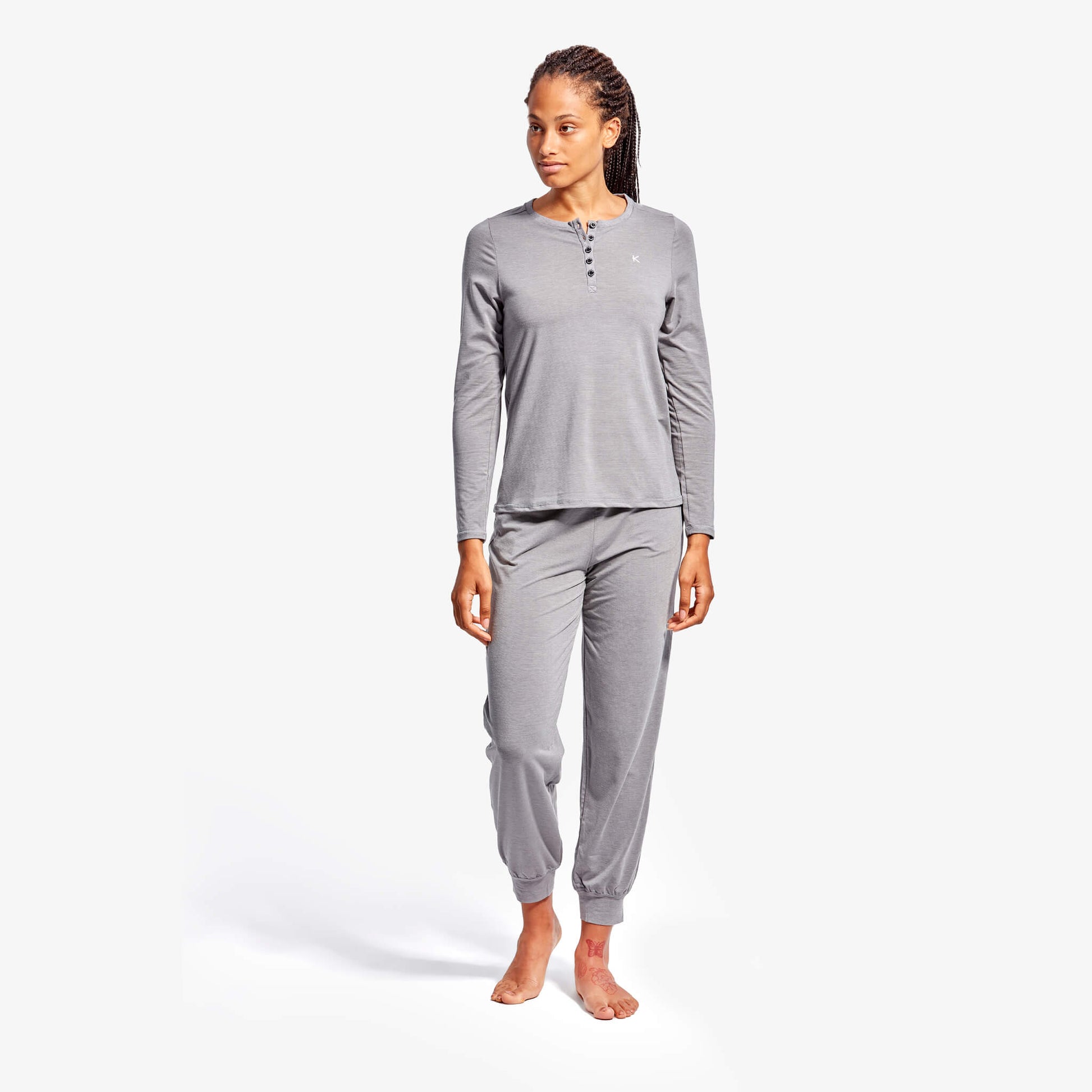 Women's Infrared Recovery Sleepwear Top Long Sleeve Henley