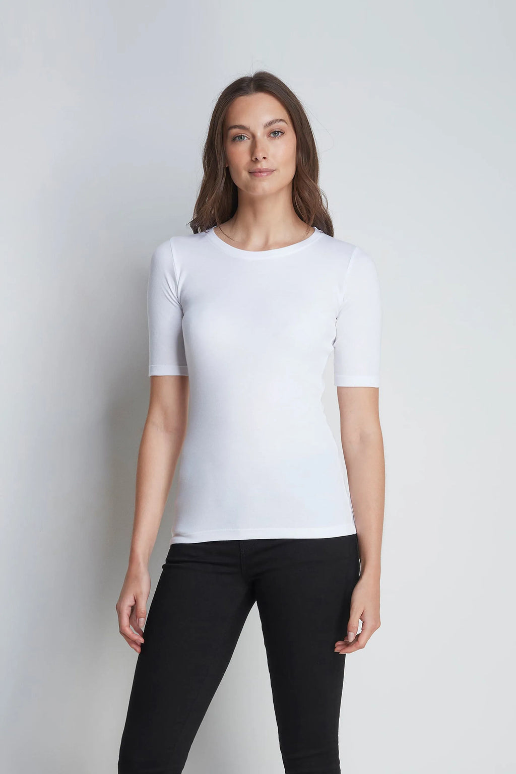 Women's Half Sleeve Crew Neck Cotton Modal Blend T-Shirt