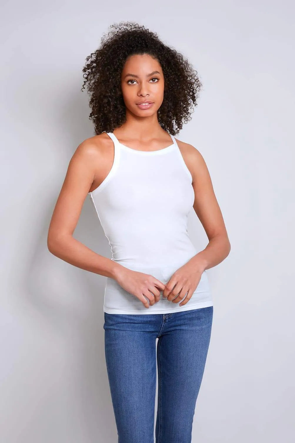 High Neck Tank Top in Lyocell