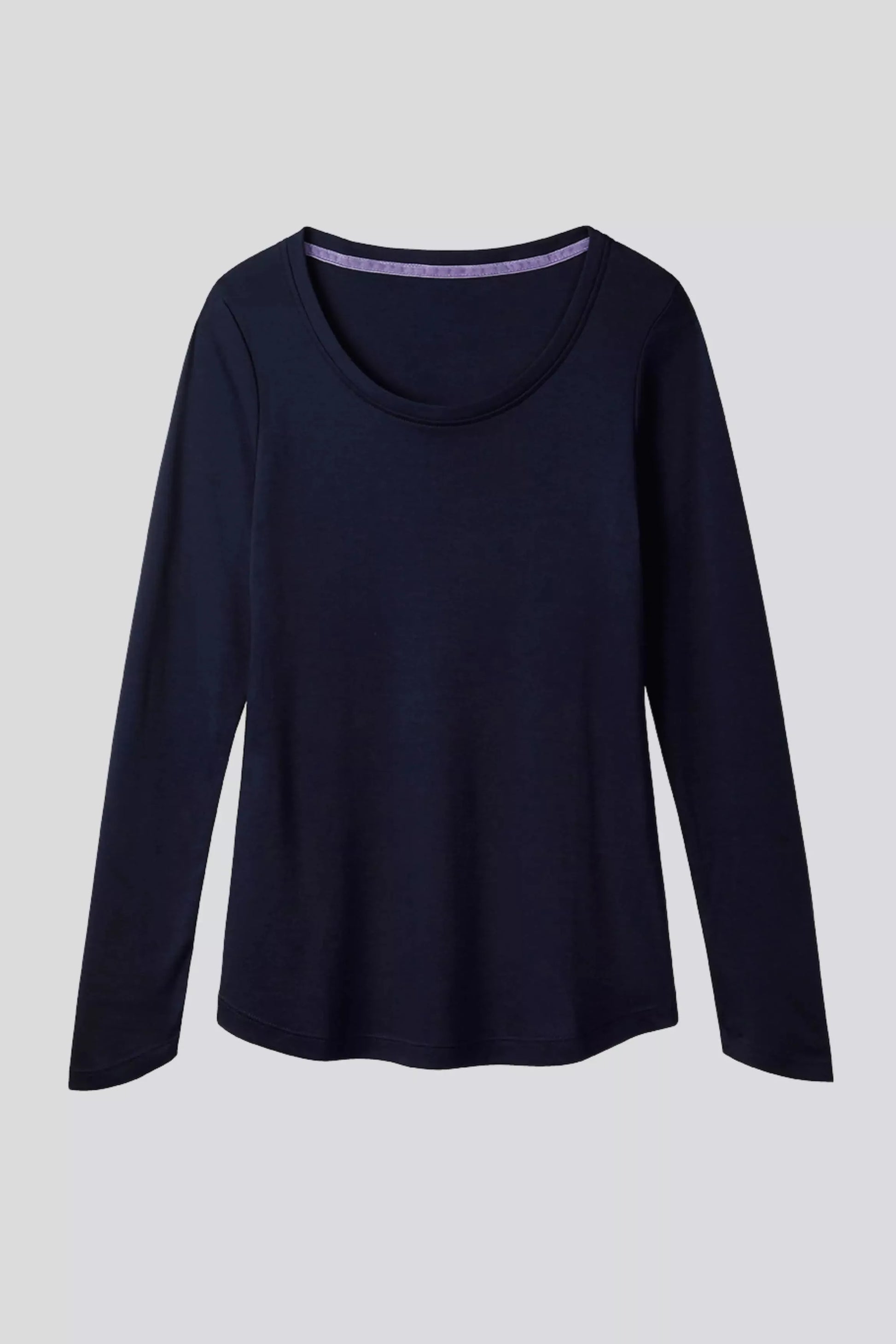 Long Sleeve Scoop Neck Cotton Modal Blend T-shirt