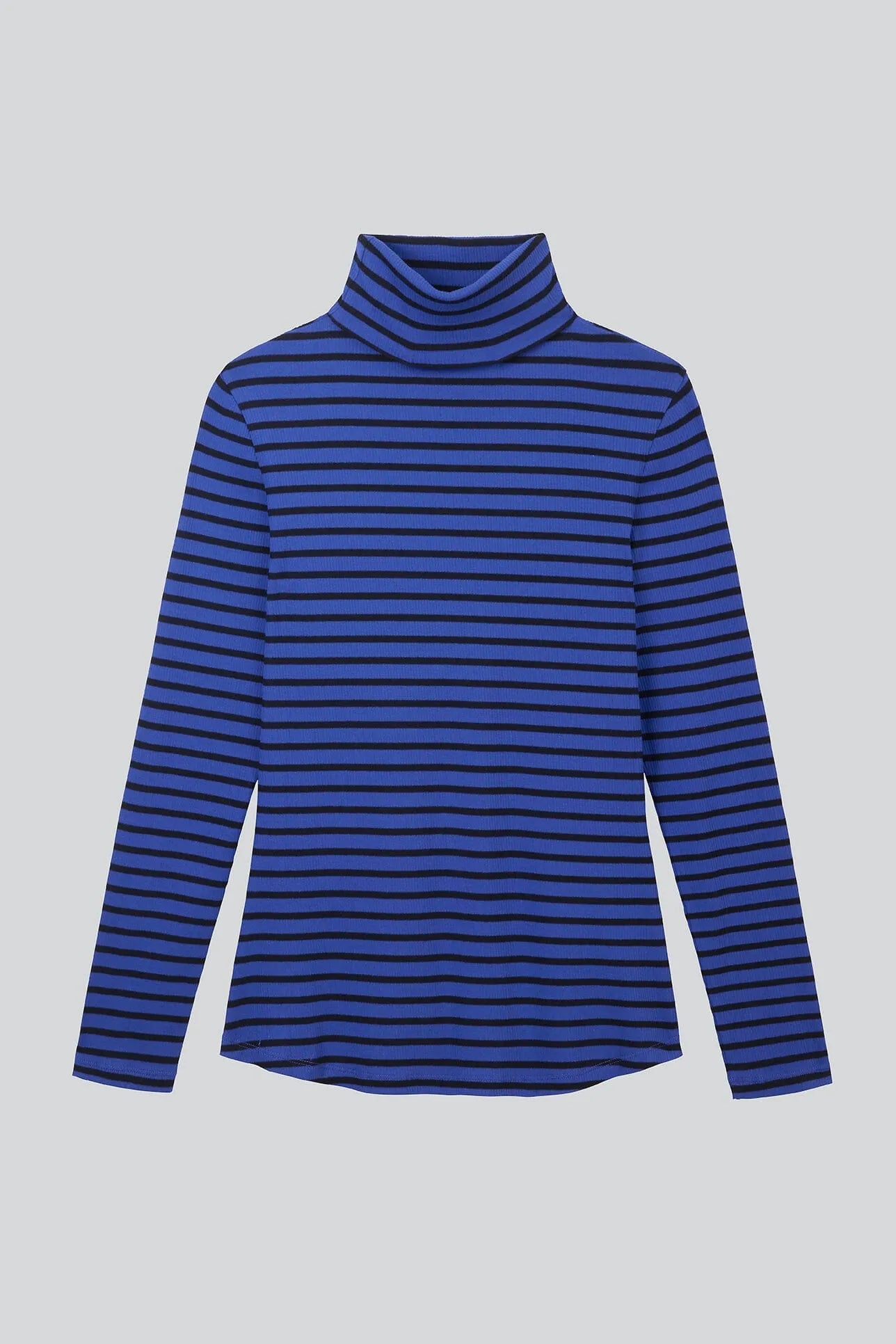 Striped Cotton Roll Neck Long Sleeve