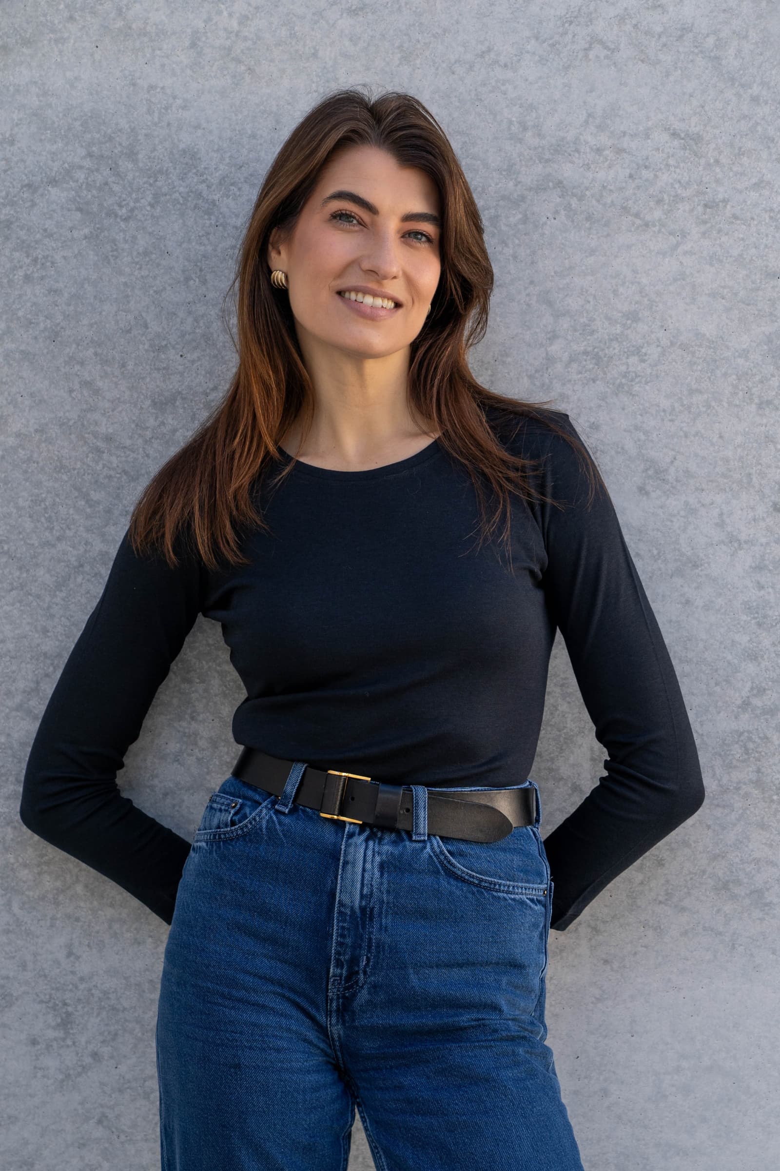 Women's Long Sleeve Crew Neck Cotton Modal Blend T-Shirt