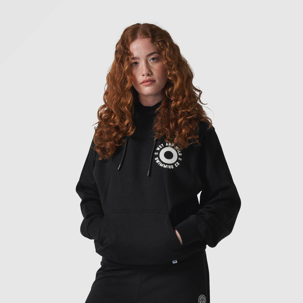 Women's Wet and Wild Swimming Club Black Hoodie