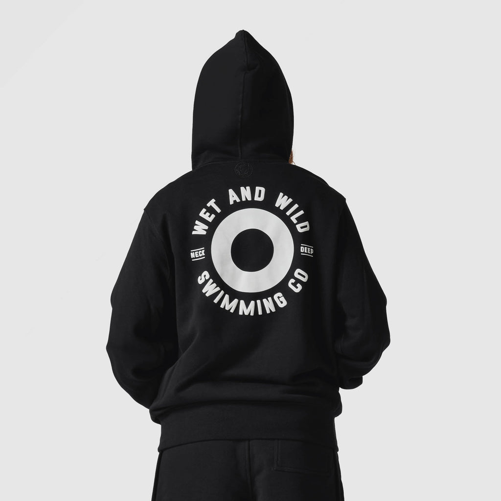 Women's Wet and Wild Swimming Club Black Hoodie