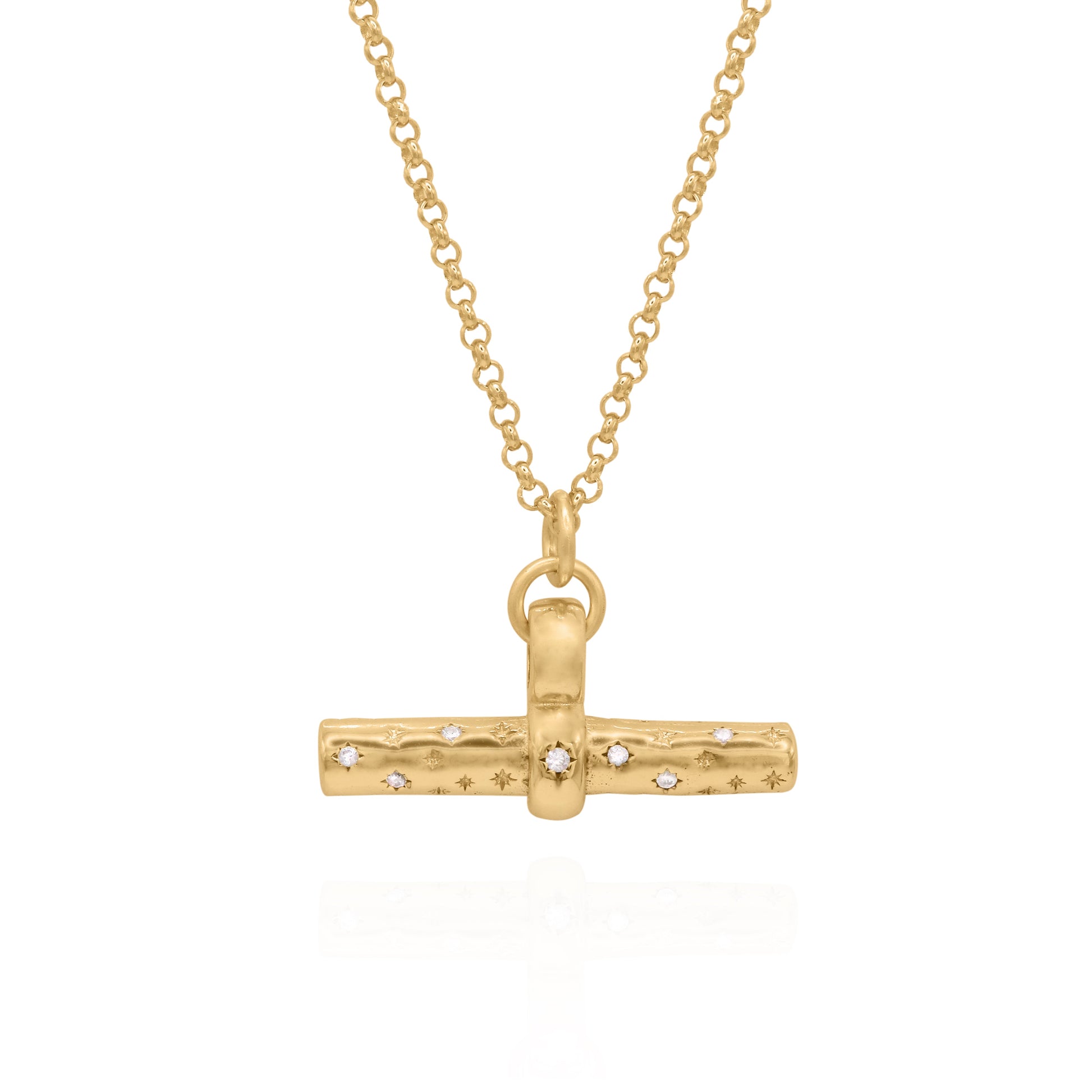 Wren T Bar Necklace in 18k Gold Plated