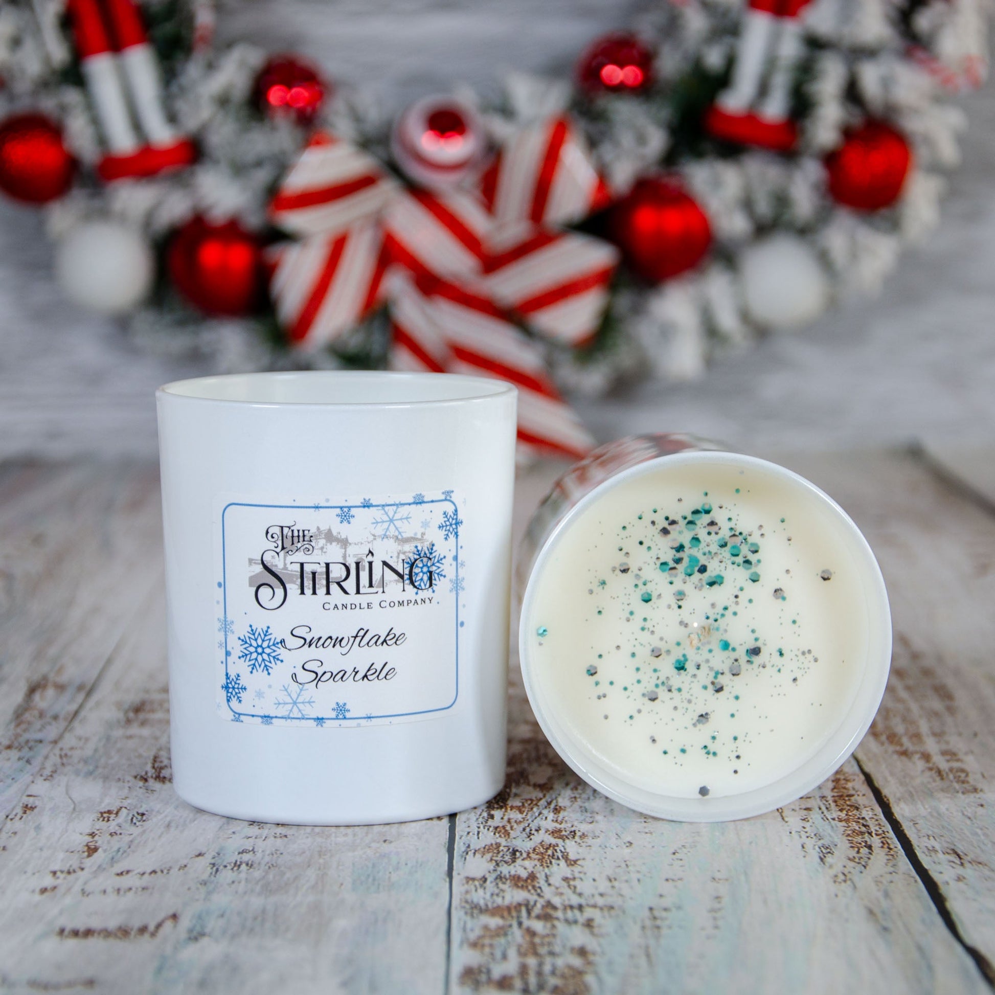 Snowflake Sparkle Large Candle
