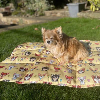 Golden Sands Padded Chihuahua Print Travel Mat