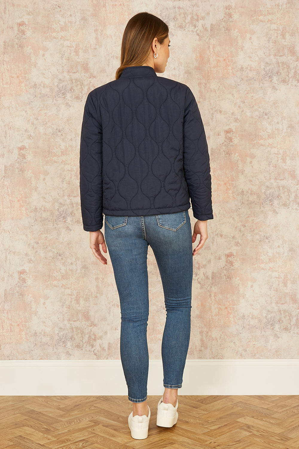 Yumi Navy Short Quilted Jacket