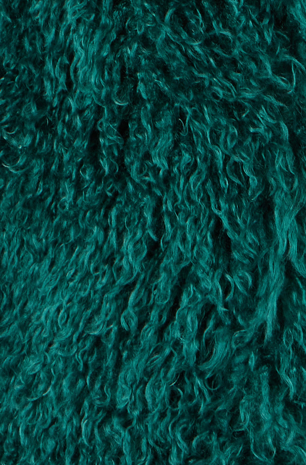 Teal Luxe Long Hair Fur Coat