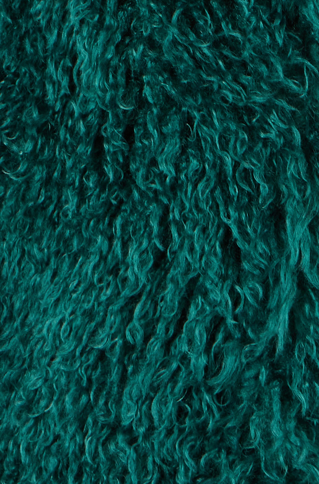 Teal Luxe Long Hair Fur Coat