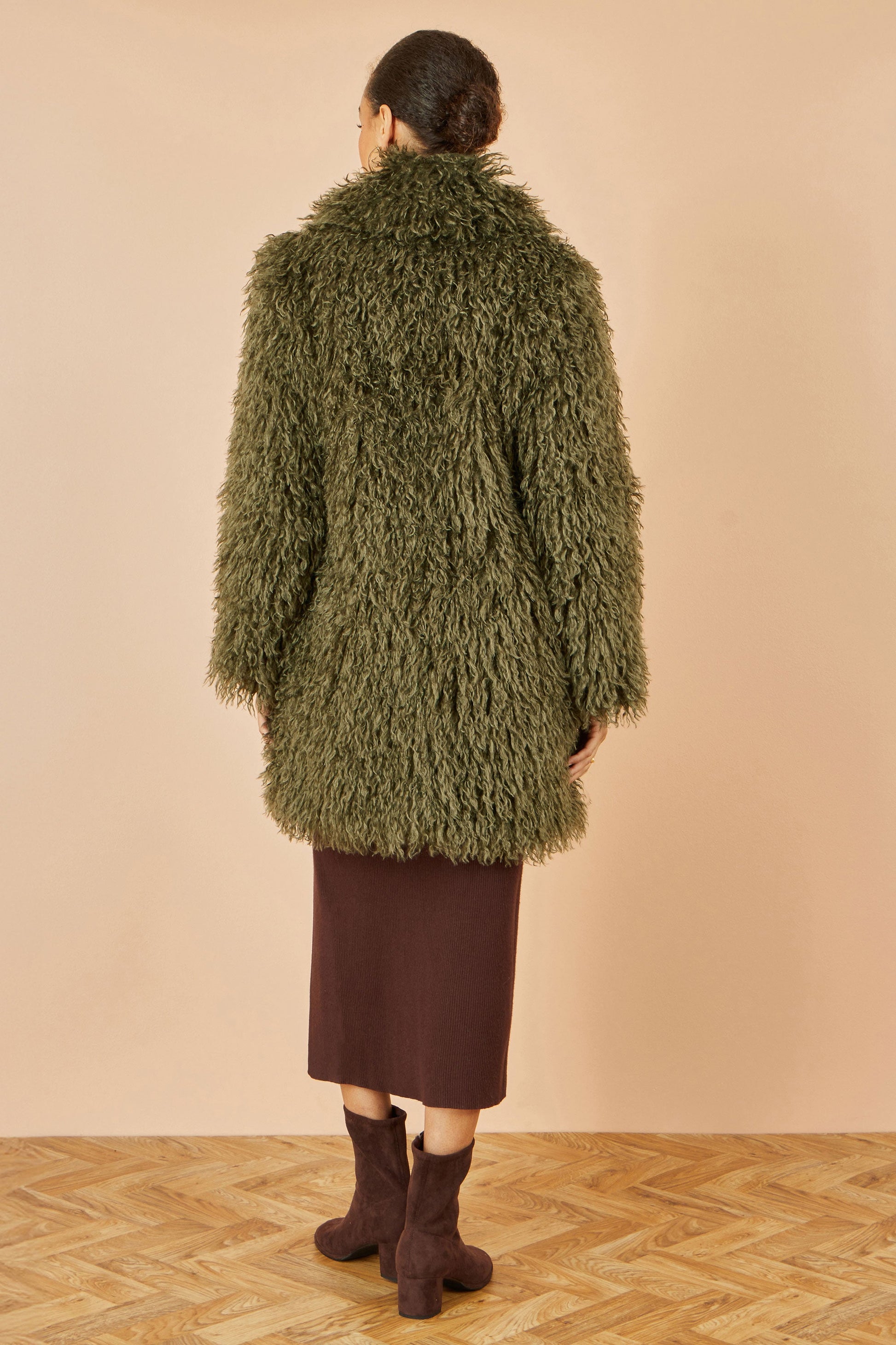 Green Luxe Long Fur Overcoat