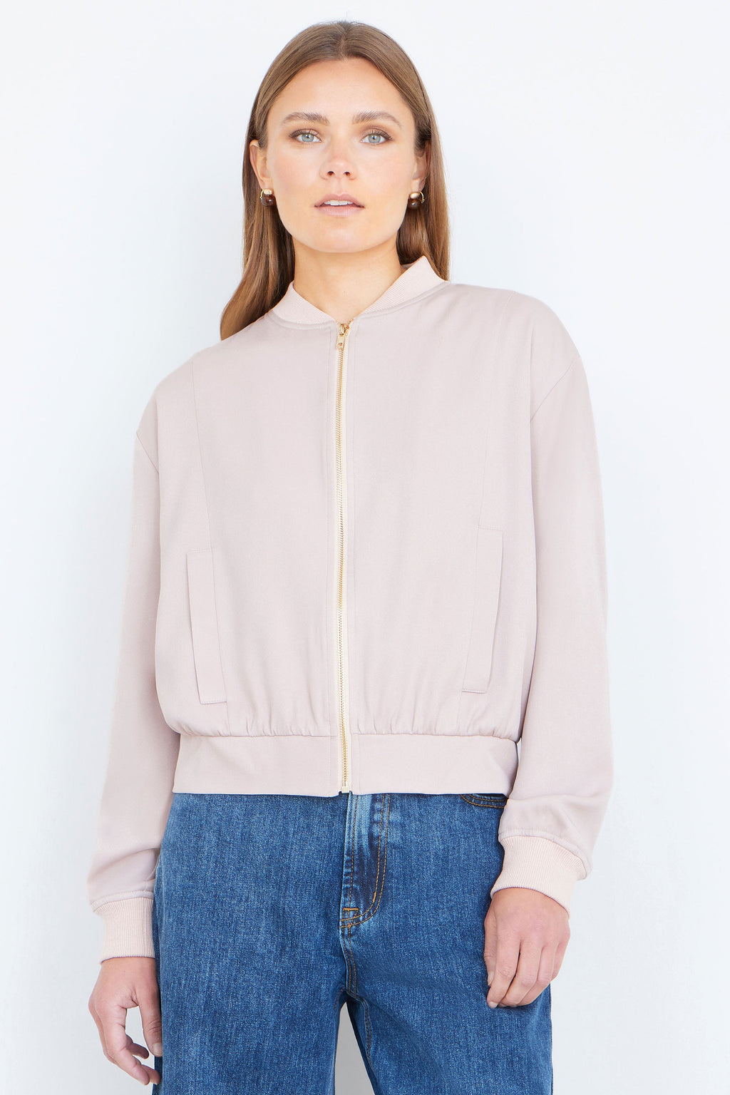 Yumi Stone Relaxed Lightweight Bomber Jacket